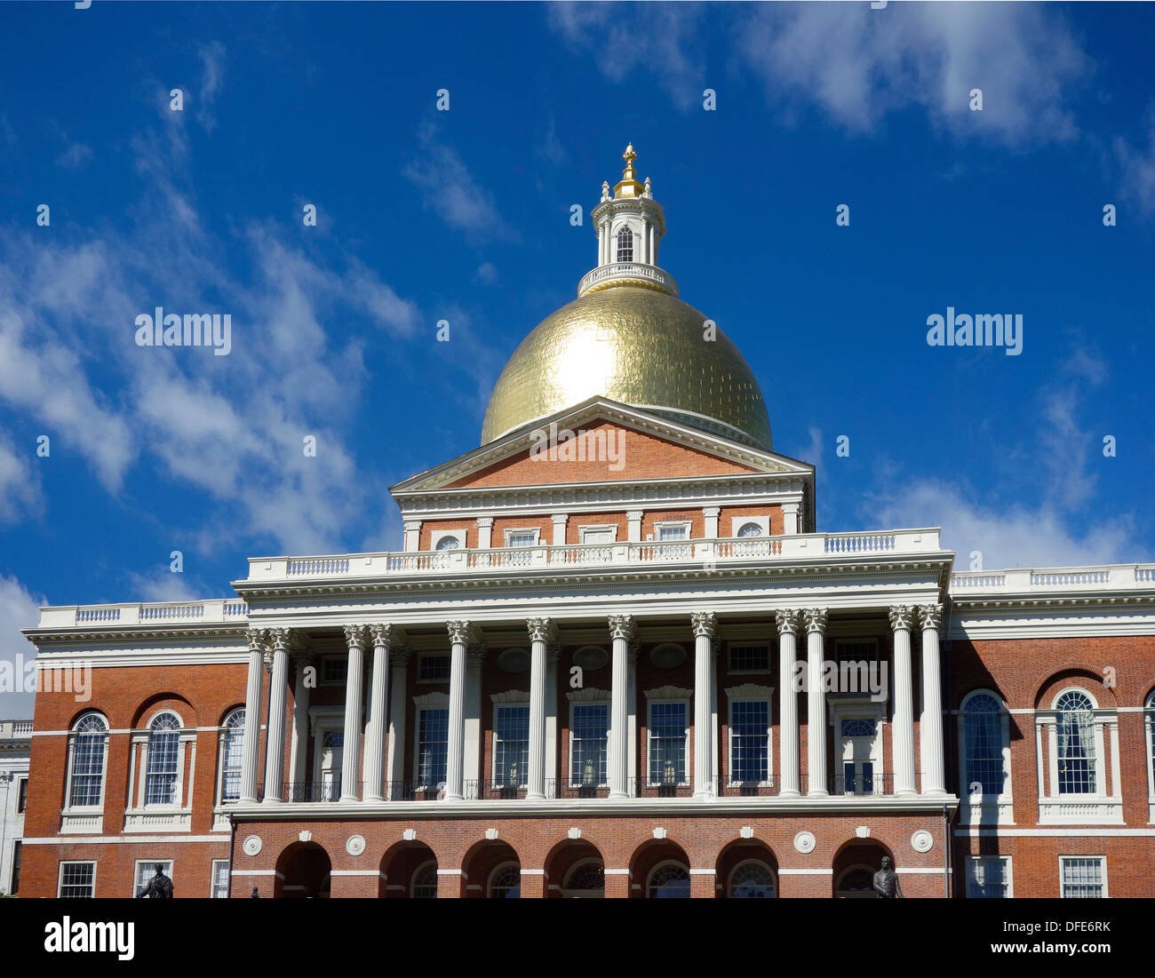 Massachusetts state house entrance Stock Photo