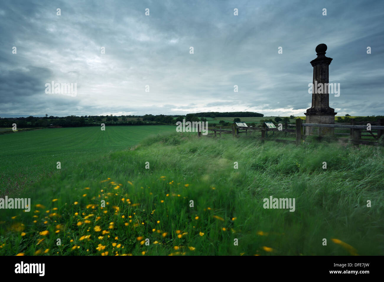 Naseby Battlefield and Monument to The Battle of Naseby. Northamptonshire. England. UK. Stock Photo
