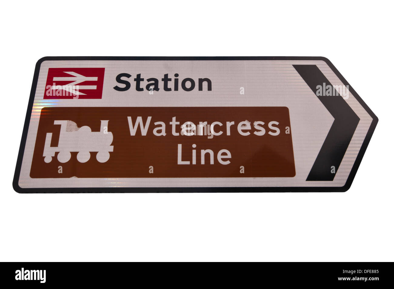 The Watercress Line Railway Sign at Alton Hampshire England UK Stock Photo