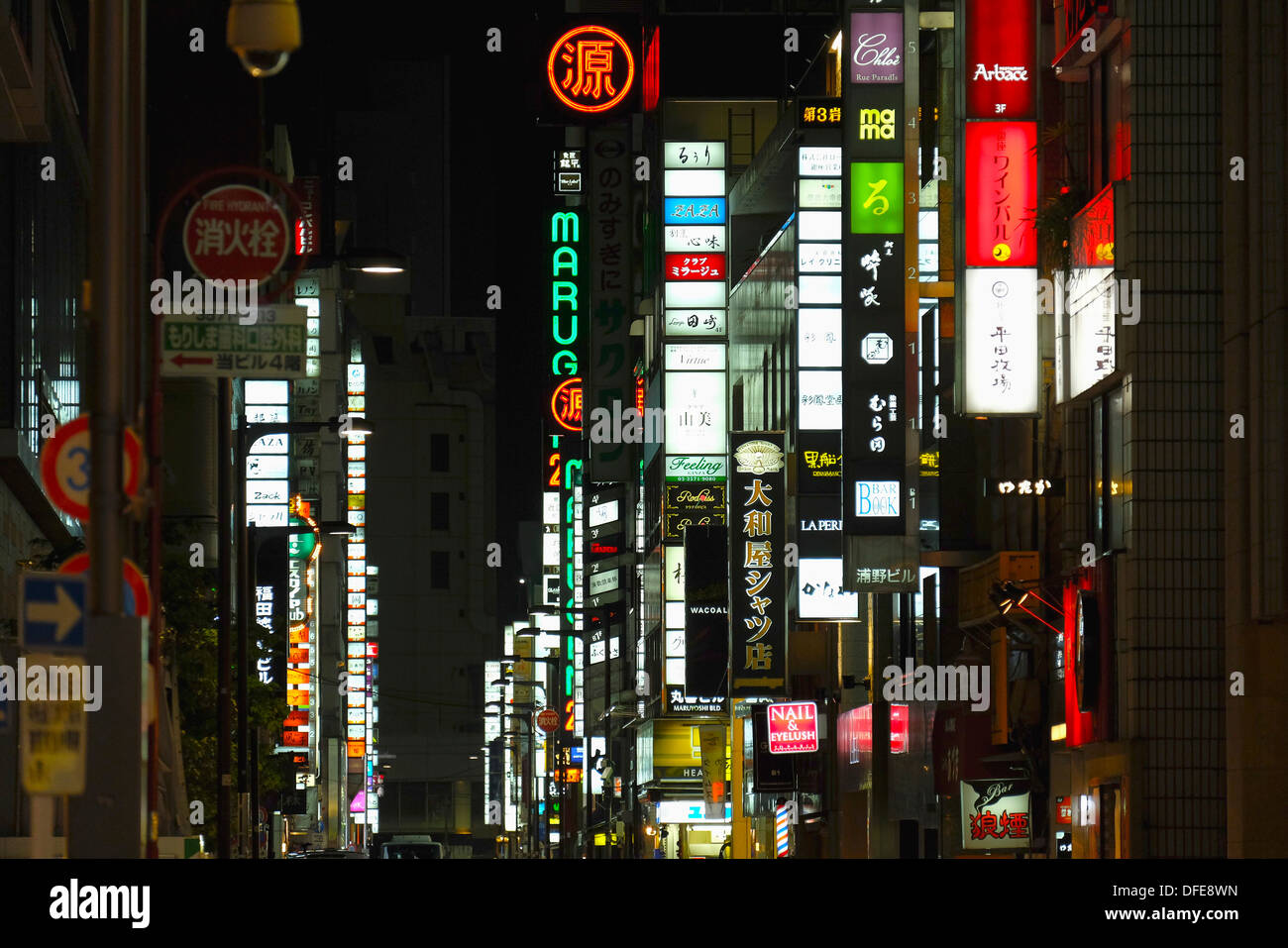GInza neon signs Stock Photo