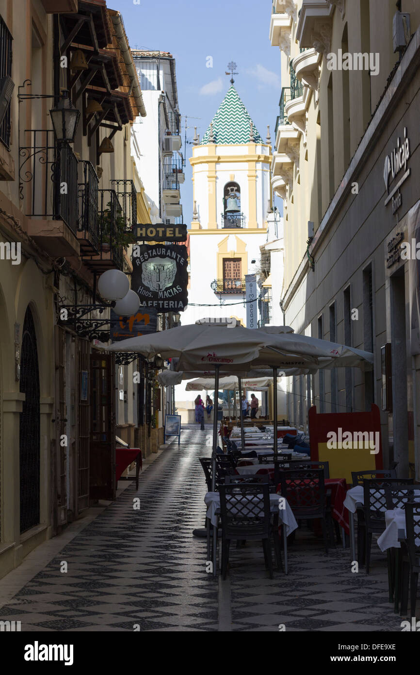 Pavement cafes and restaurants in Ronda, Spain Stock Photo Alamy