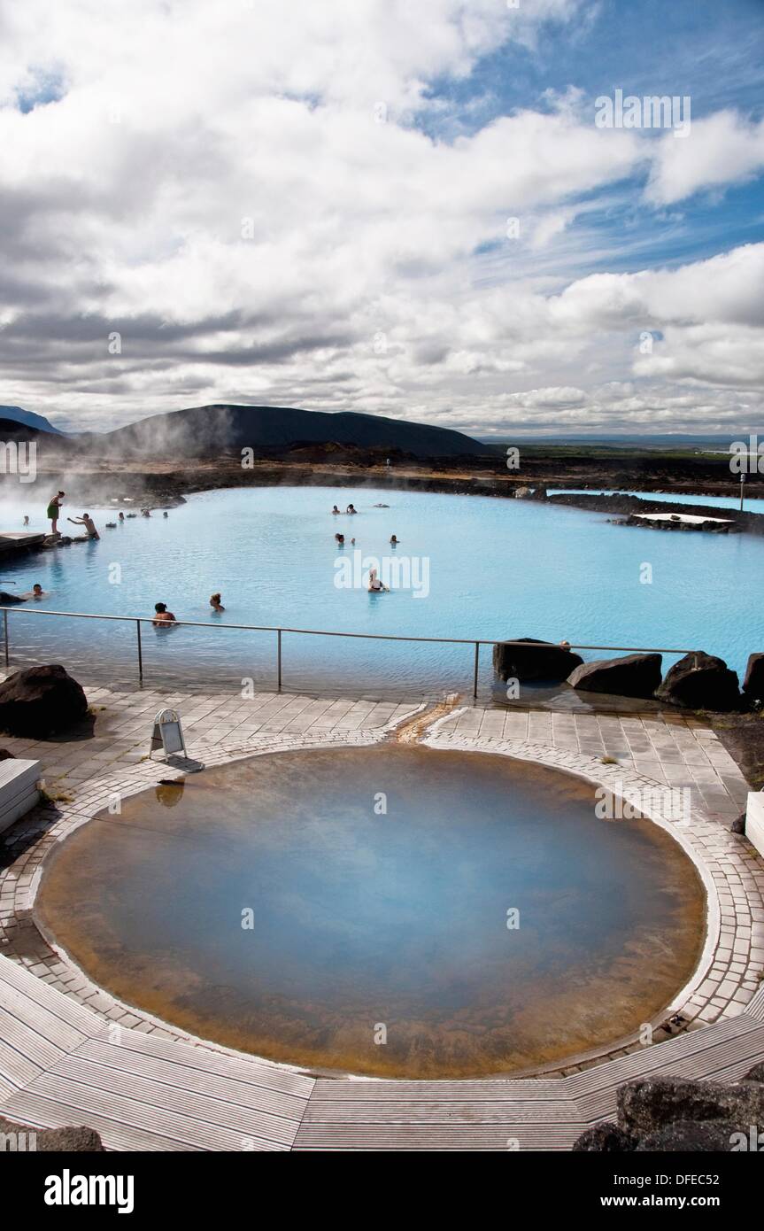 Jardbodin nature bath Geothermal Area Iceland Stock Photo - Alamy