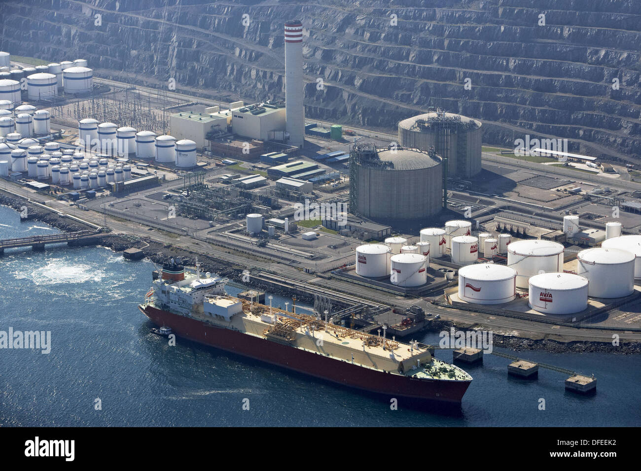 LNG carrier unloading liquefied natural gas in Bahia de Bizkaia Gas