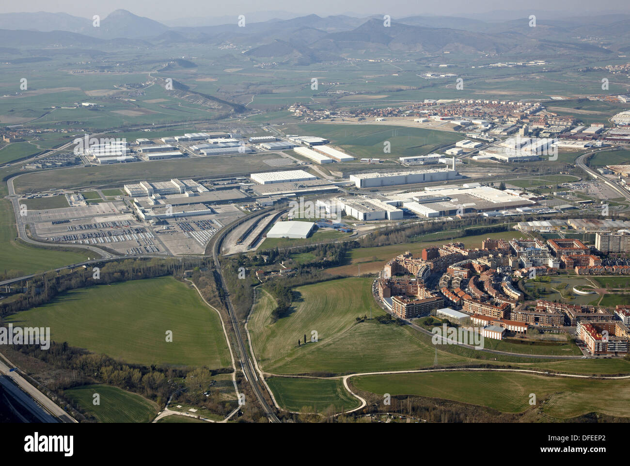 Volkswagen, Landaben industrial area, Pamplona, Navarre, Spain Stock Photo