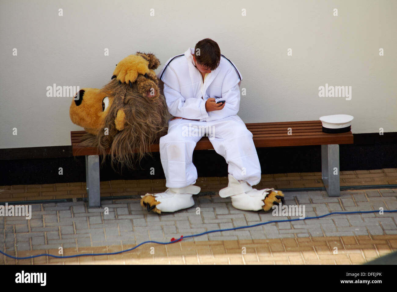 Workers Prepare Model Mascot Knight Dressed Editorial Stock Photo - Stock  Image