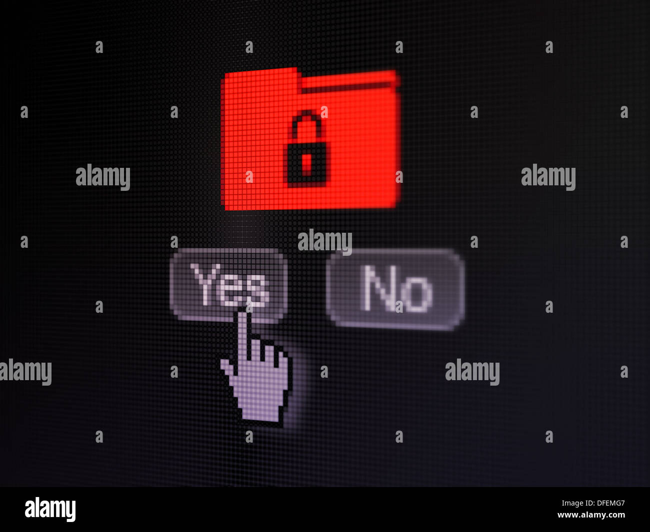 Usps Next Computer Lock Screen Business concept: Folder With Lock on digital computer screen Stock ...
