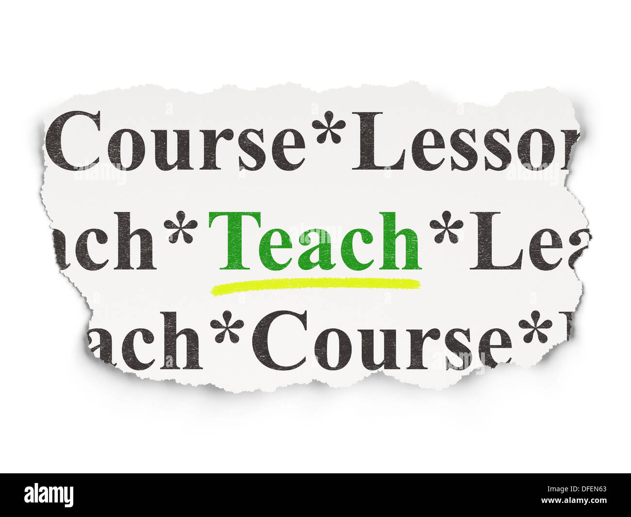Education concept: Teach on Paper background Stock Photo - Alamy