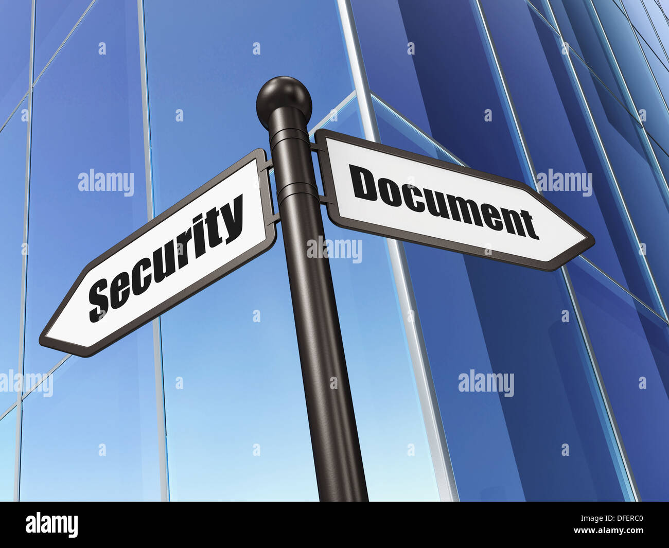 Safety concept: Document Security on Building background Stock Photo ...