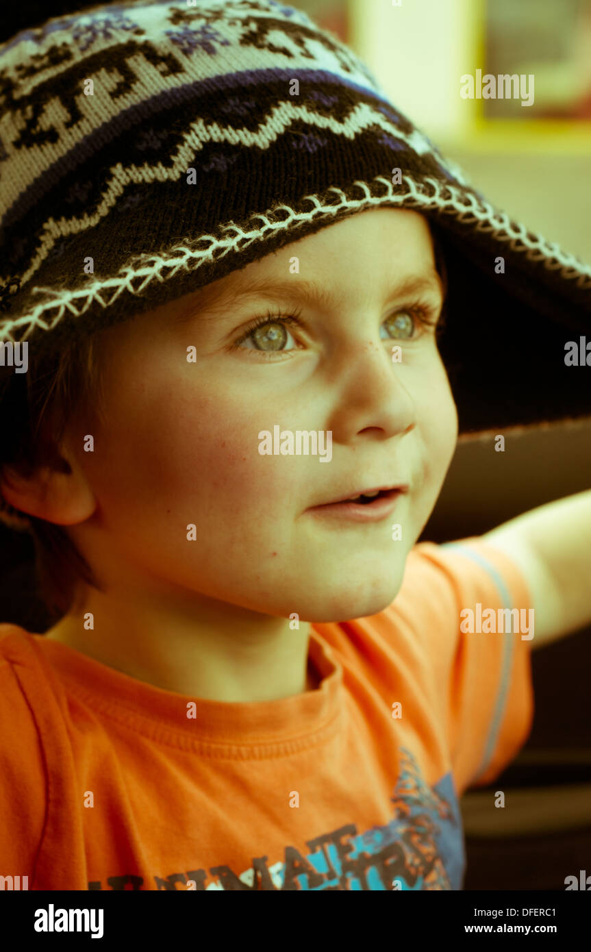 Boy wearing a hat hi-res stock photography and images - Alamy