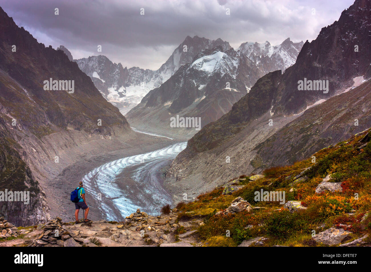 Mer de Glace glacier, Chamonix Mont Blanc, global warming, glacial ...