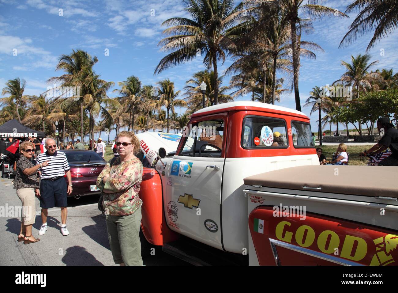 Old car at the Festival in Ocean Dr, Miami Beach, Florida, USA Stock