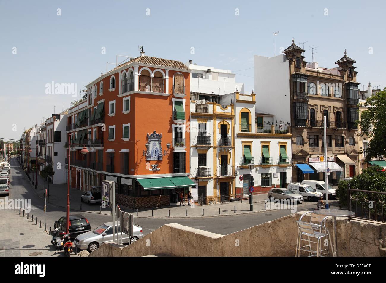One of the streets and facades of the typical houses of the city of