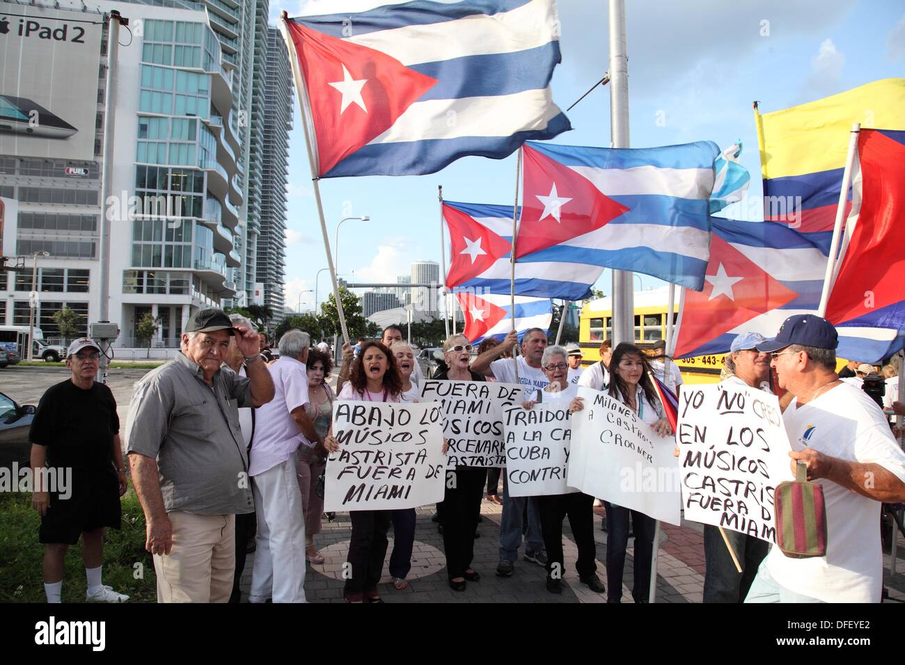 Demonstration of Cuban exiles in the United States protesting the Stock