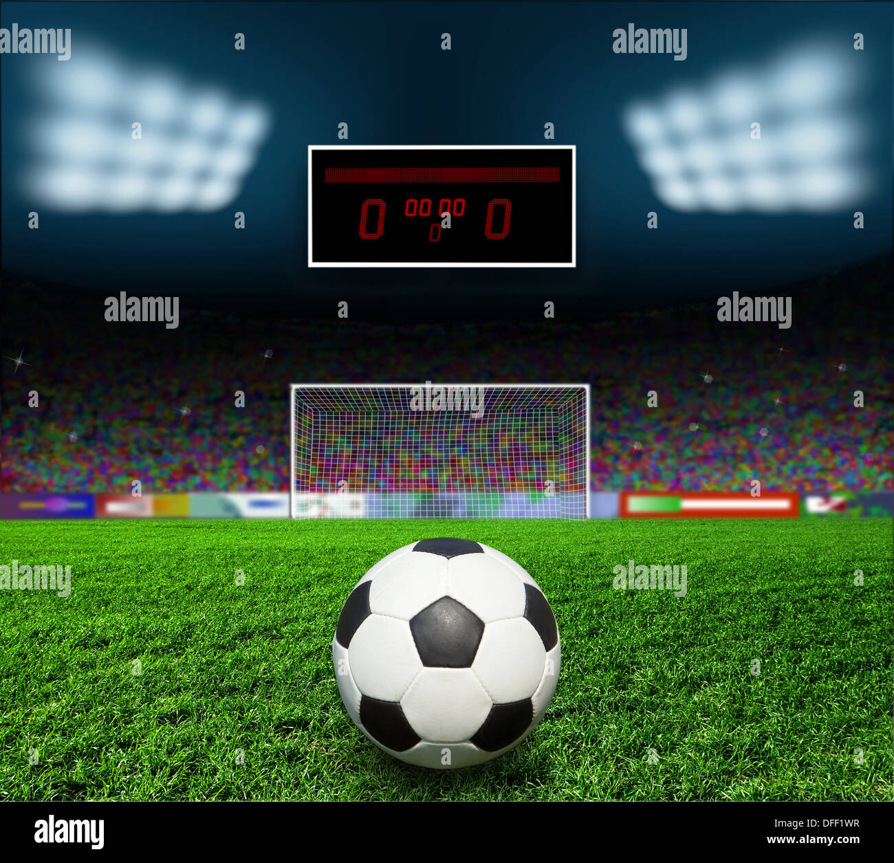 On the stadium. abstract football or soccer backgrounds Stock Photo