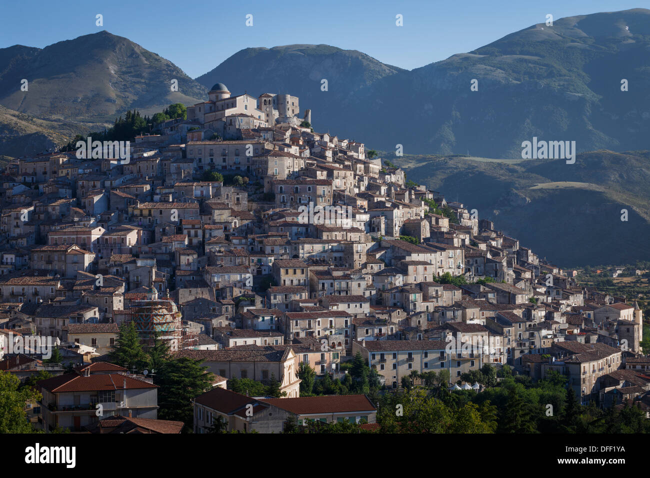 Town of Morano Calabro, Pollino National Park, Calabria, Italy. Stock Photo
