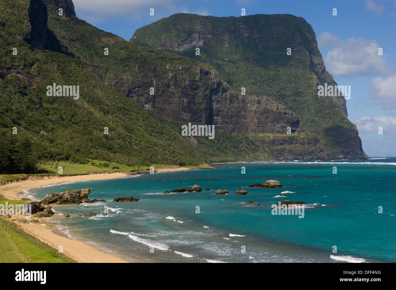 Looking across the lagoon towards Mount Gower, Lord Howe Island, NSW