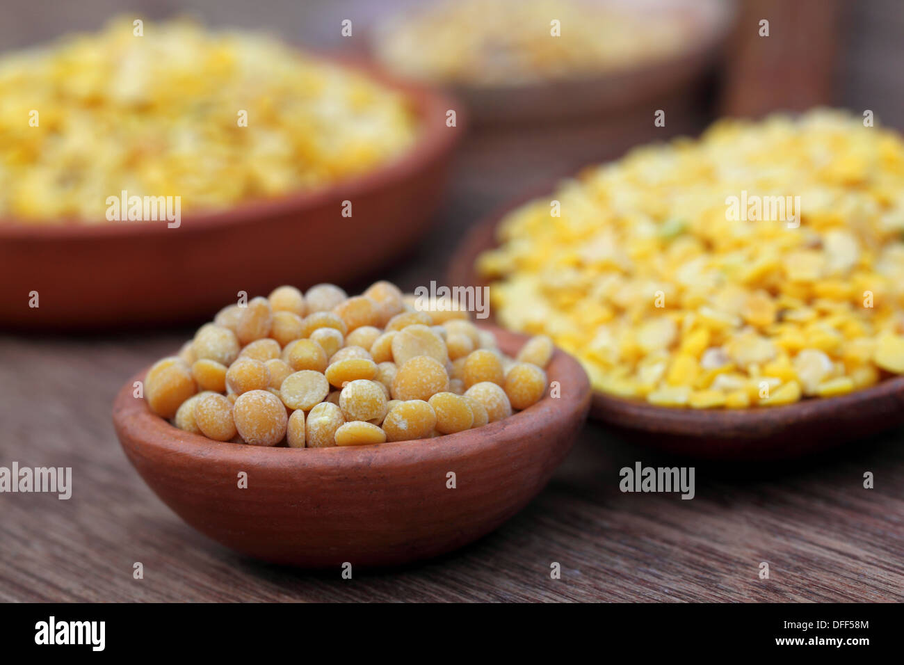Pigeon pea with other pulses Stock Photo