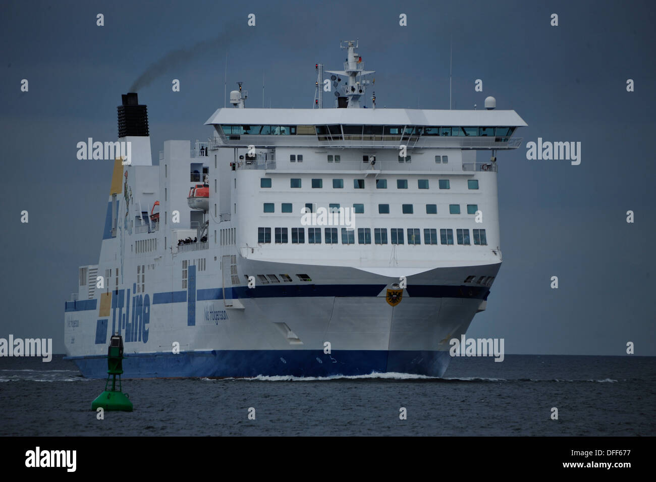 Skandinavien-Fähre vor Travemünde, Deutschland. Stock Photo