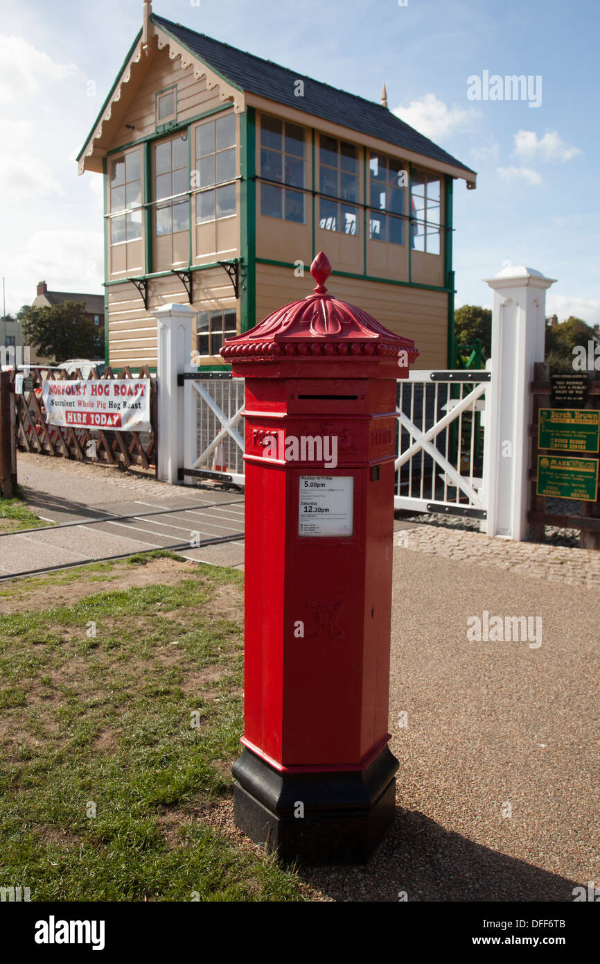 Vintage post box at Sheringham railway station Stock Photo