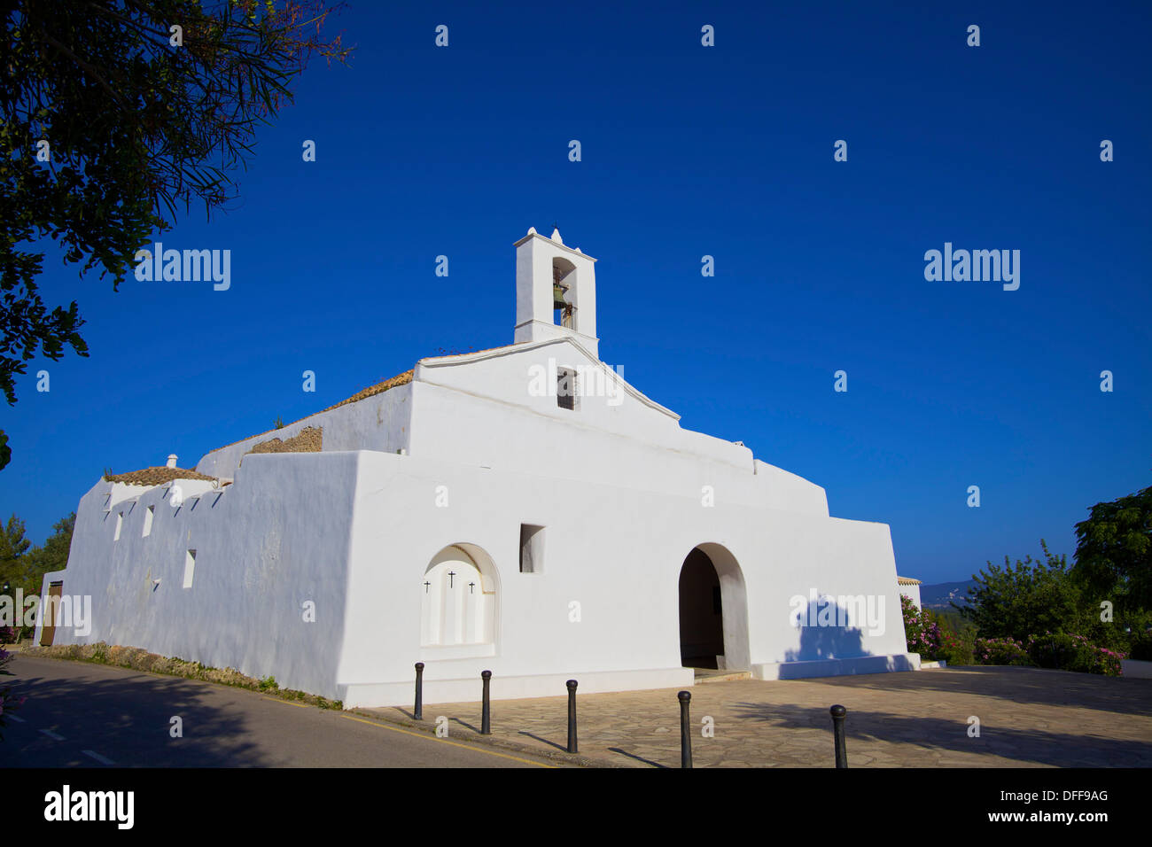 Church, Sant Llorenc, Ibiza, Spain Stock Photo