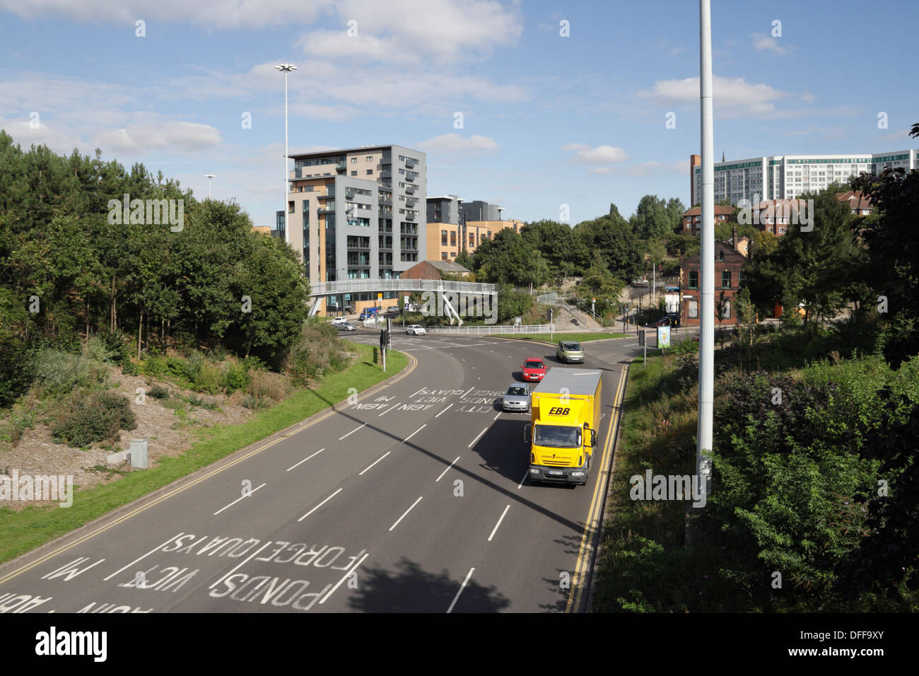 Traffic on Park Square Roundabout Sheffield England UK Stock Photo - Alamy