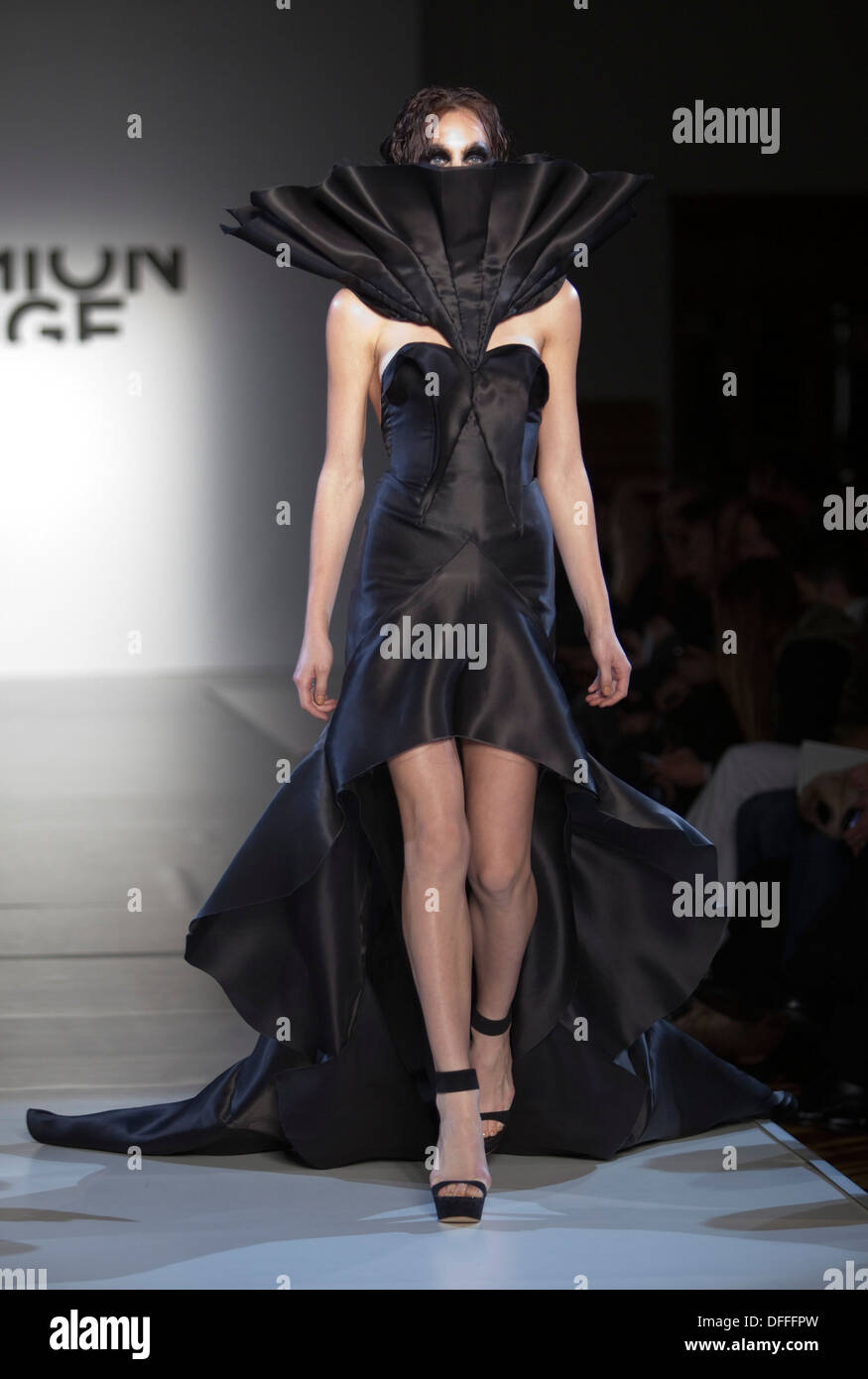 Fashion Fringe catwalk show at London Fashion Week. Collection by Fyodor Golan. Stock Photo