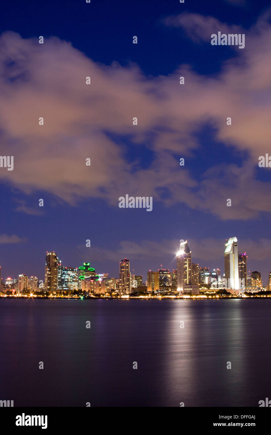 City of San Diego skyline at sunset, CA. Stock Photo