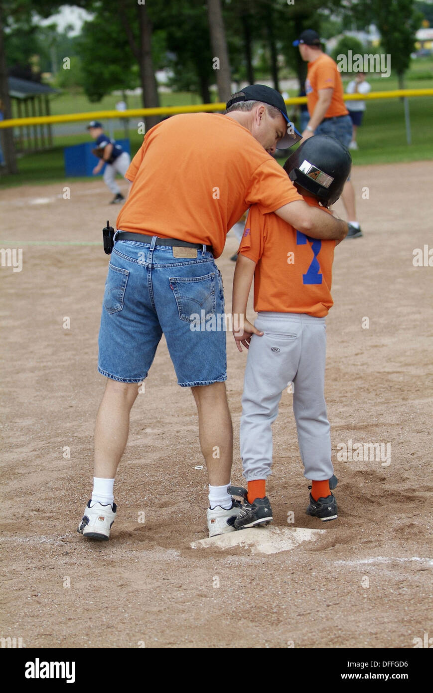 Softball little league action Stock Photo Alamy
