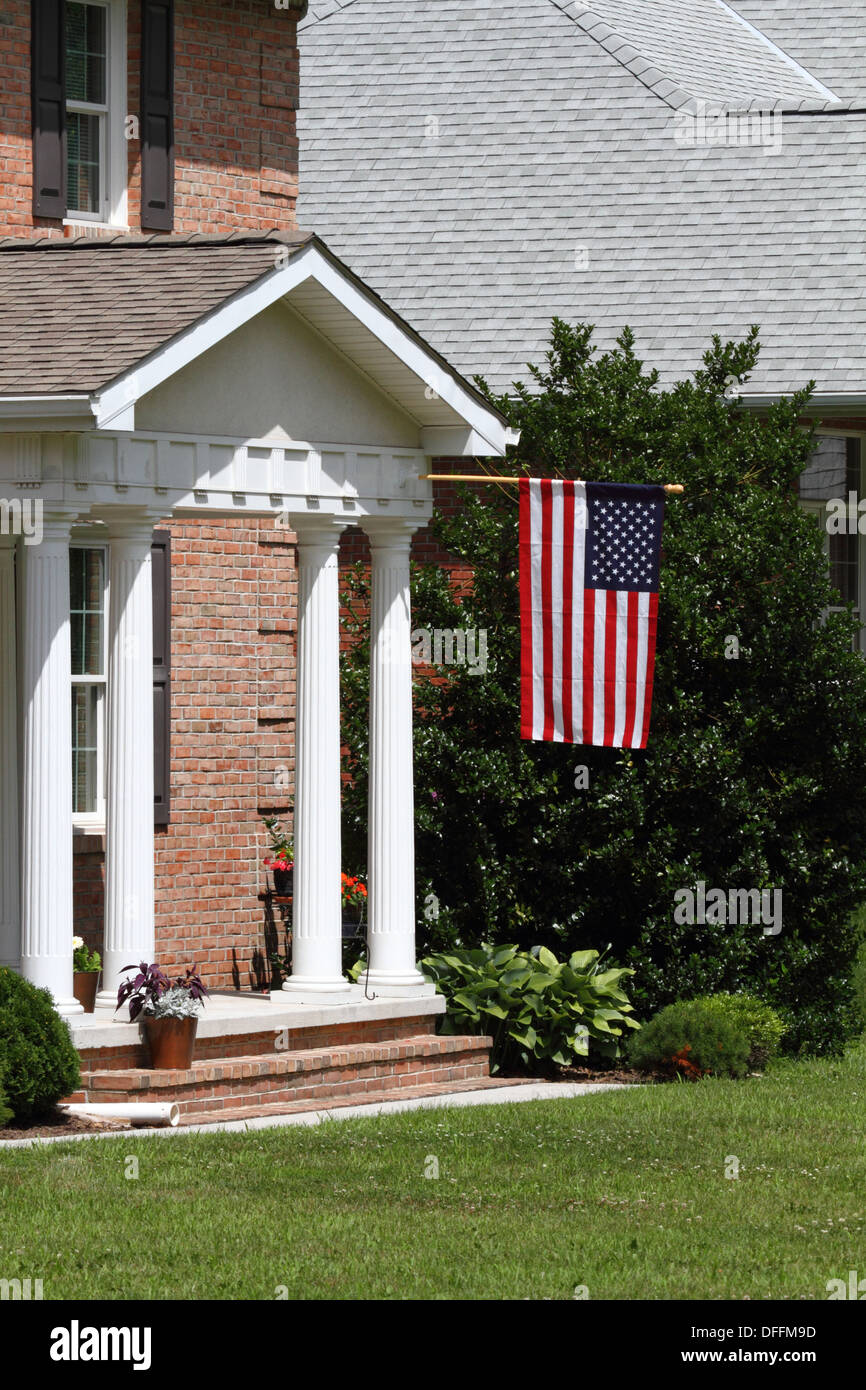 American flag on front porch High Resolution Stock Photography and ...