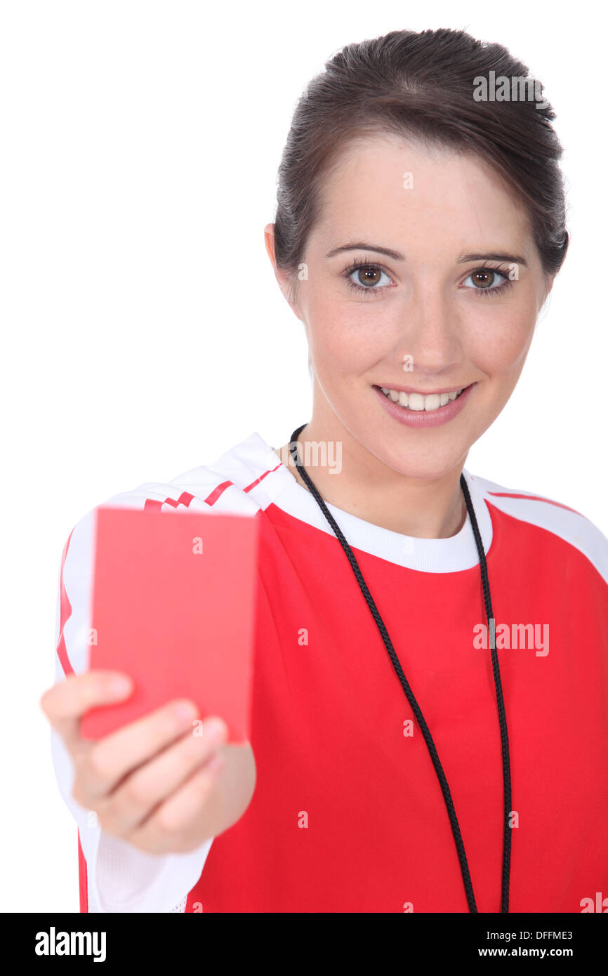 Female soccer referee Stock Photo Alamy