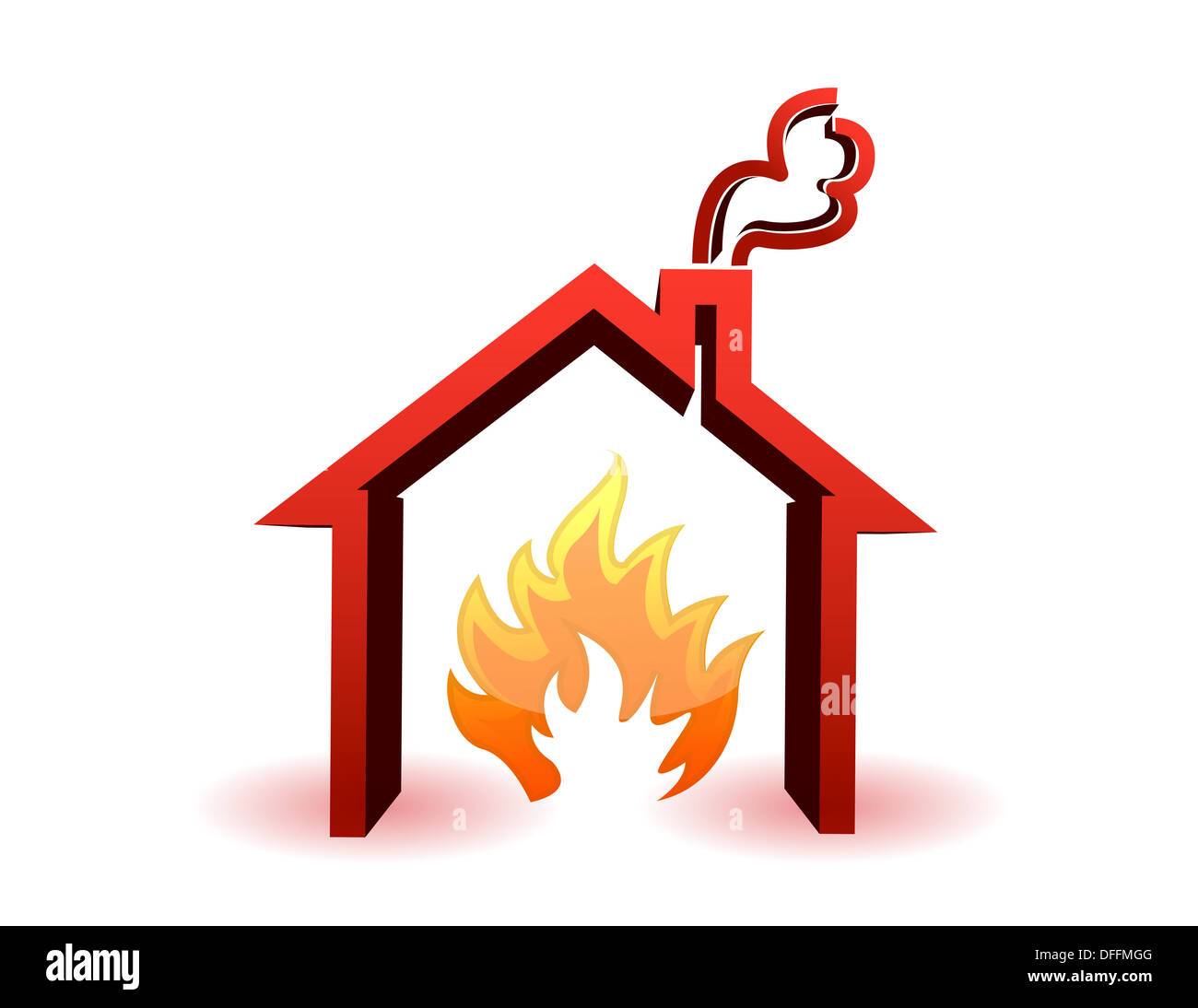 burning house illustration design isolated over a white background