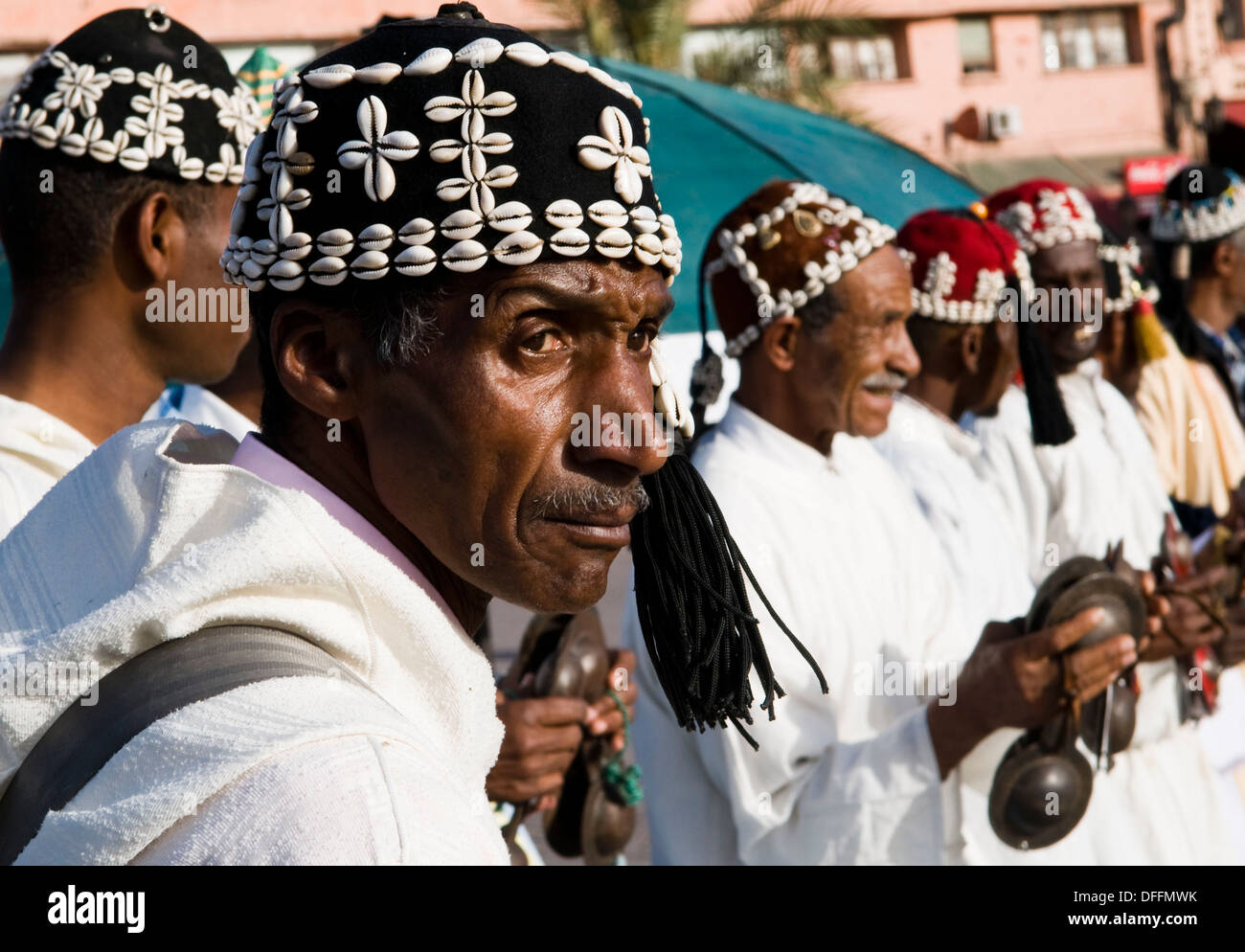 Moroccan Musicians Playing Traditional Musical Instruments In The Djma ...