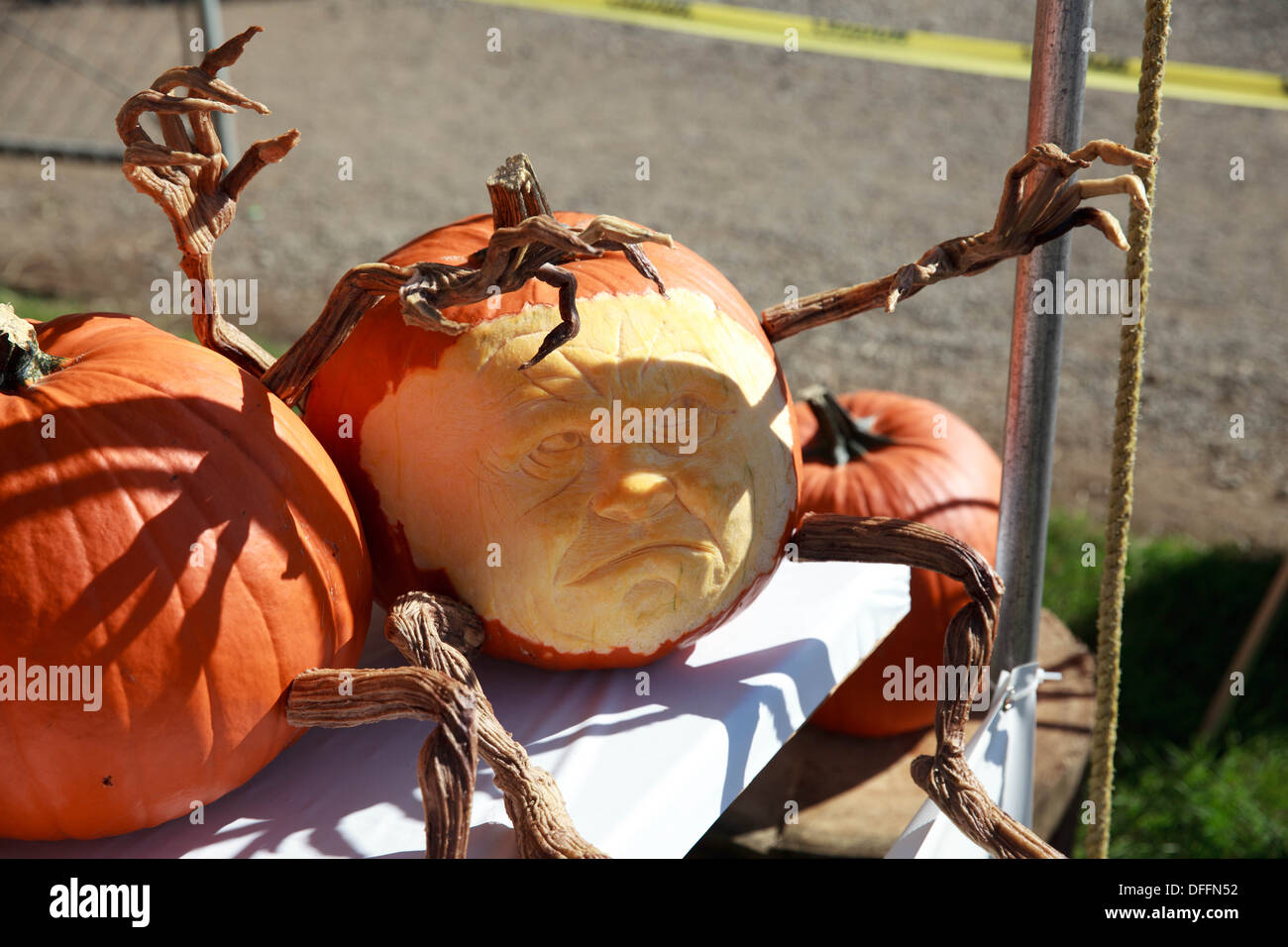 Carved Halloween pumpkin Stock Photo - Alamy