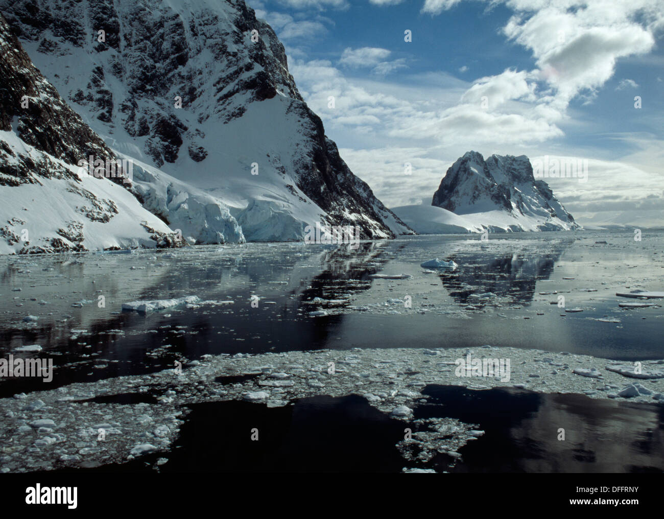 Mountains and blue sky Lemaire Channel, Antarctic Peninsula, Antarctica ...