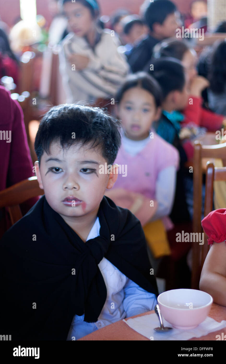 The boy disguise oneself as the death, Stock Photo