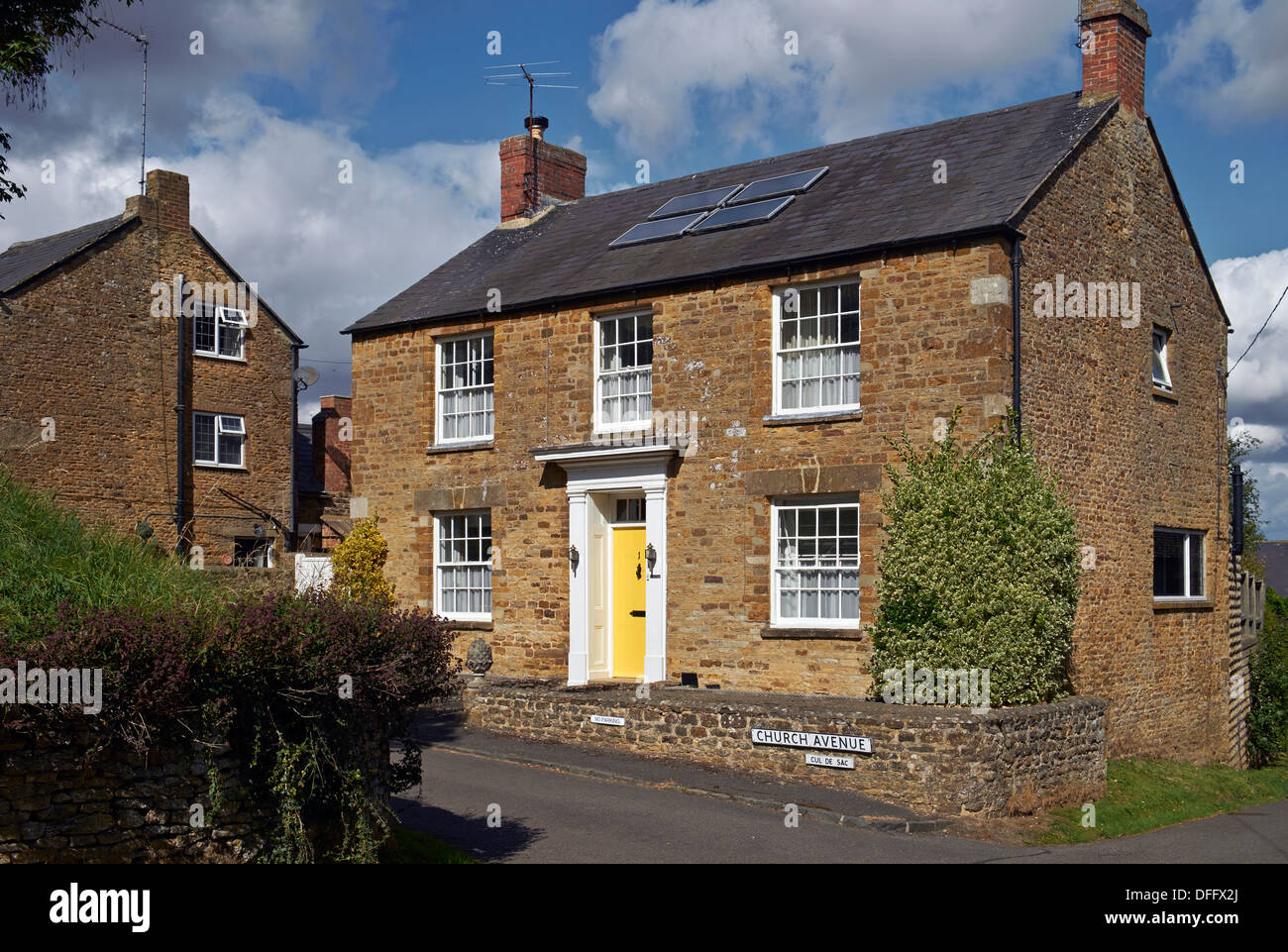 Energy efficient Solar Panels fitted to a period English home. England