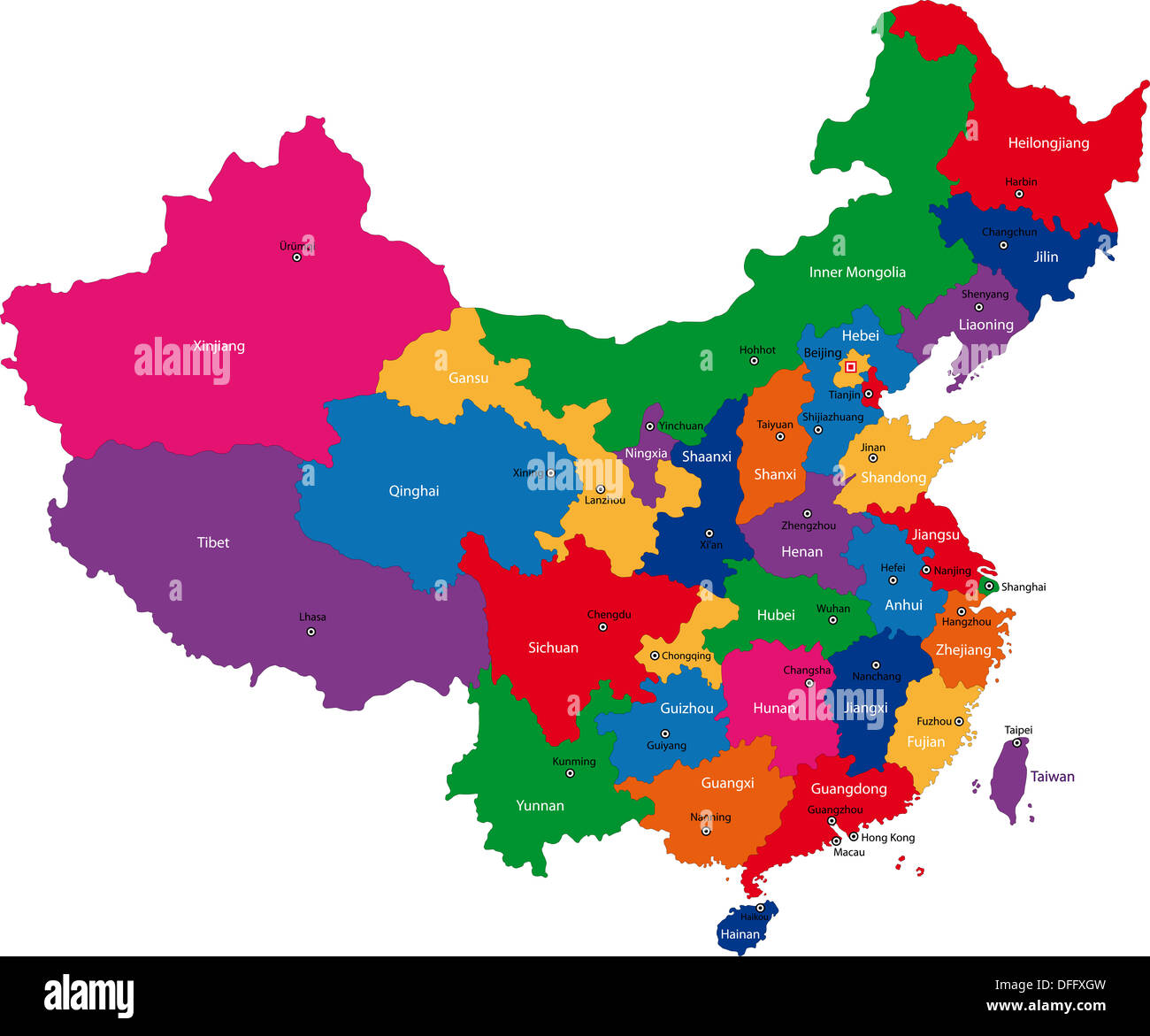 China map Stock Photo
