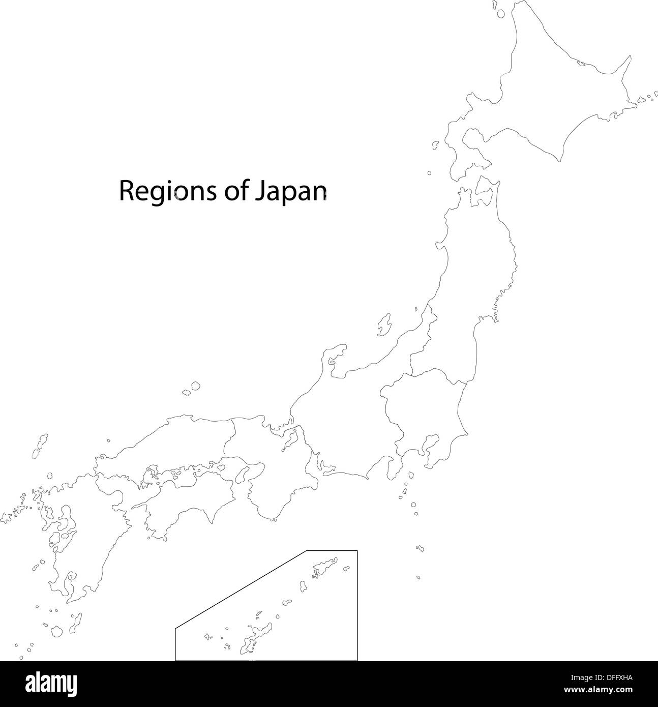 Contour Japan map Stock Photo