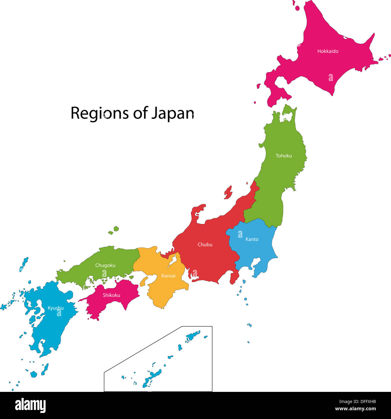 Japan map Stock Photo
