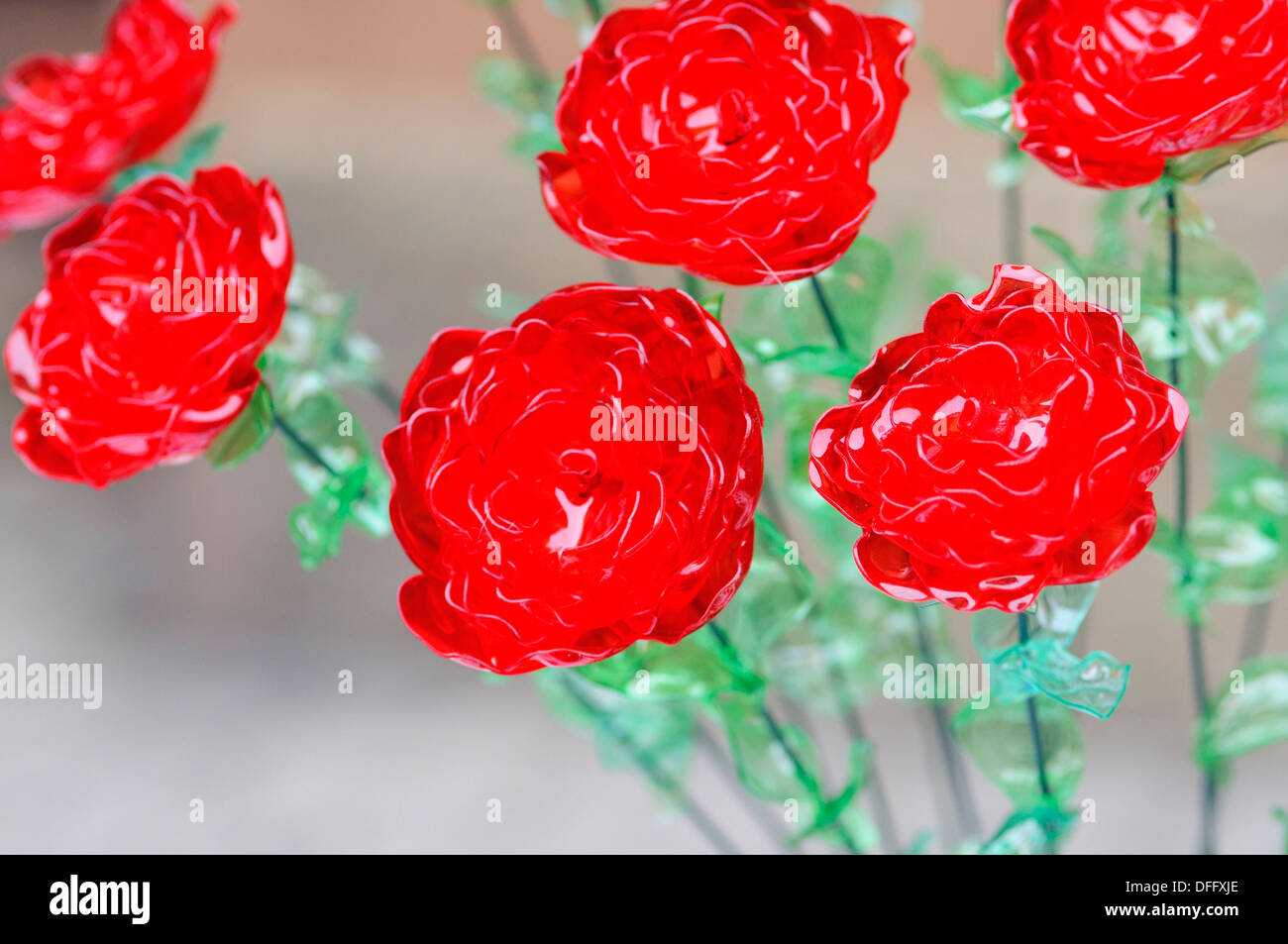 Flowers Made From Plastic Bottles Recycled Platic Stock Photo 61201126