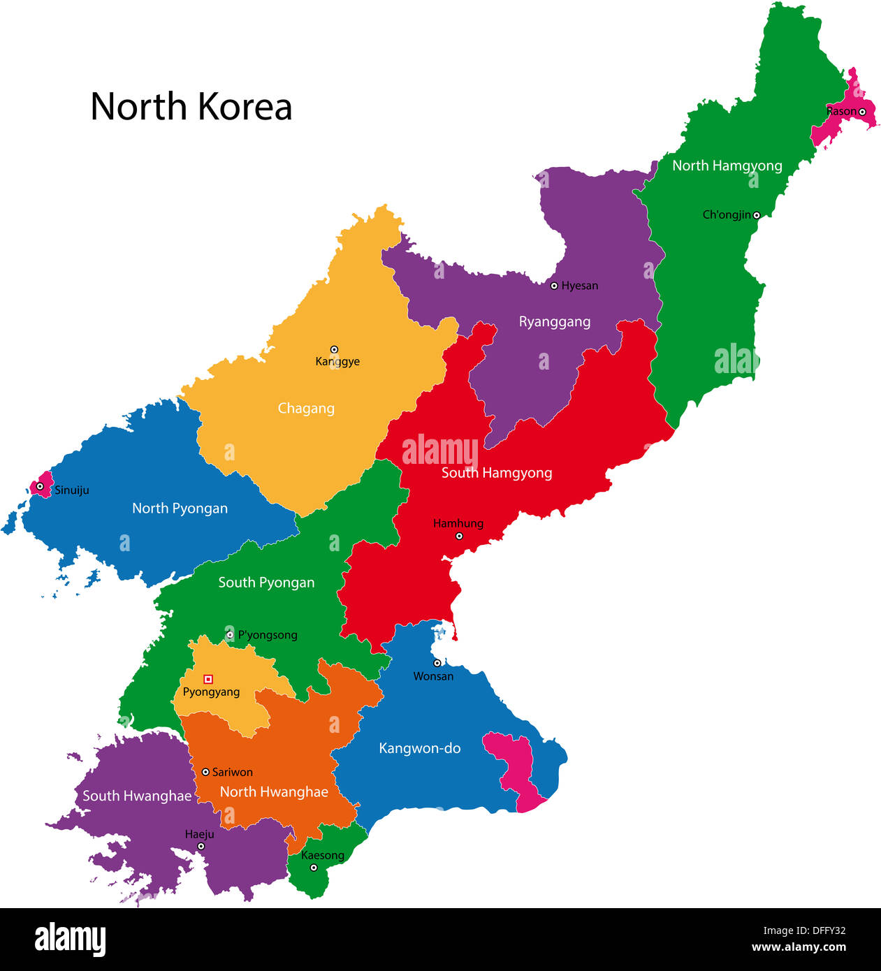North korea map stock photo alamy