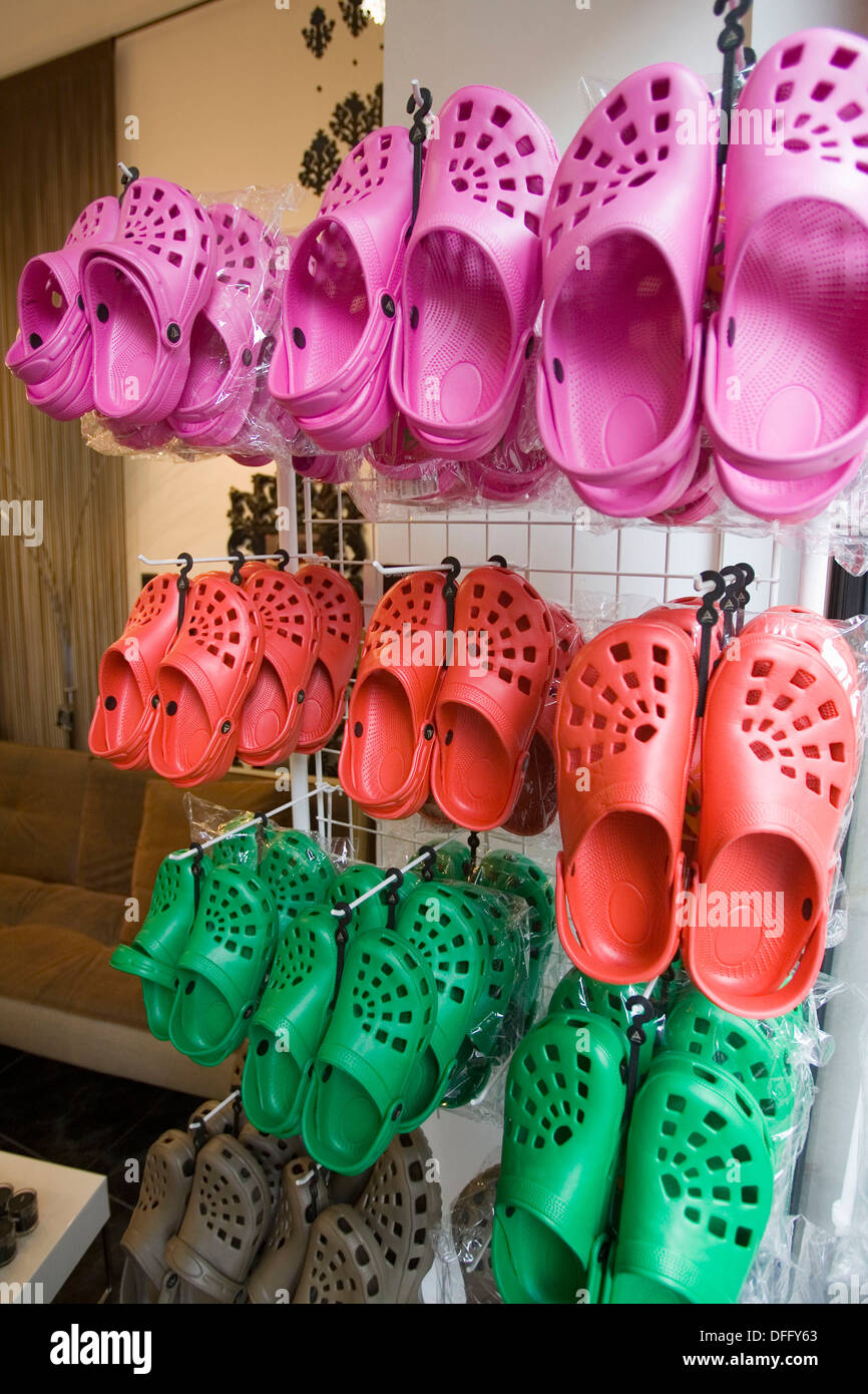 Crocs in shoe shop. Barcelona, Spain Stock Photo - Alamy