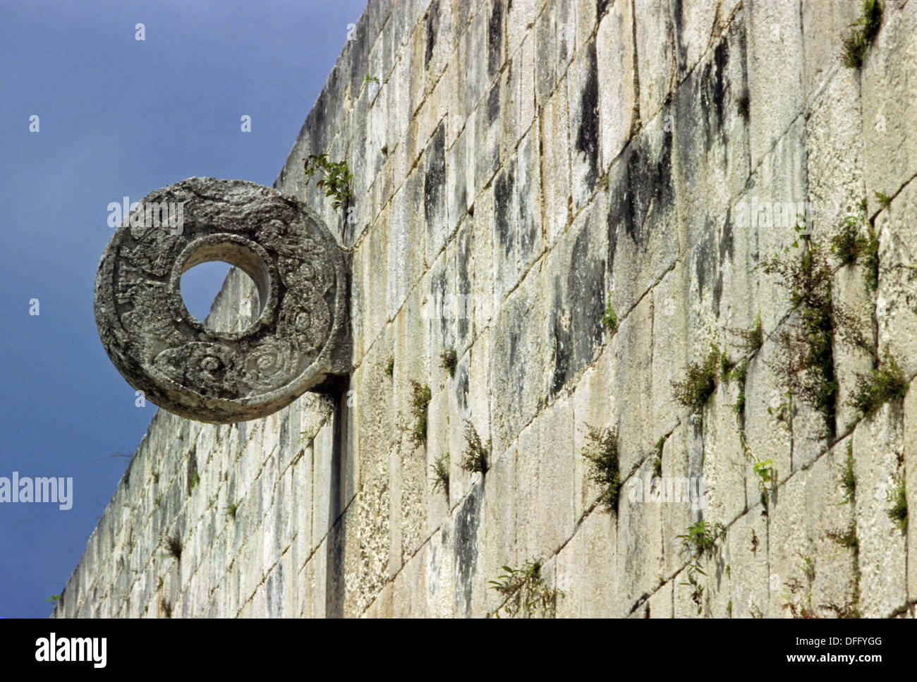 Goal at ball game court, Mayan ruins of Chichén Itzá. Yucatan, Mexico