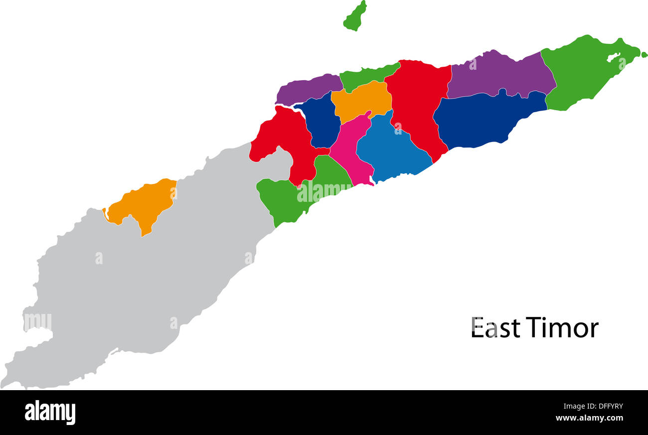Colorful East Timor map Stock Photo