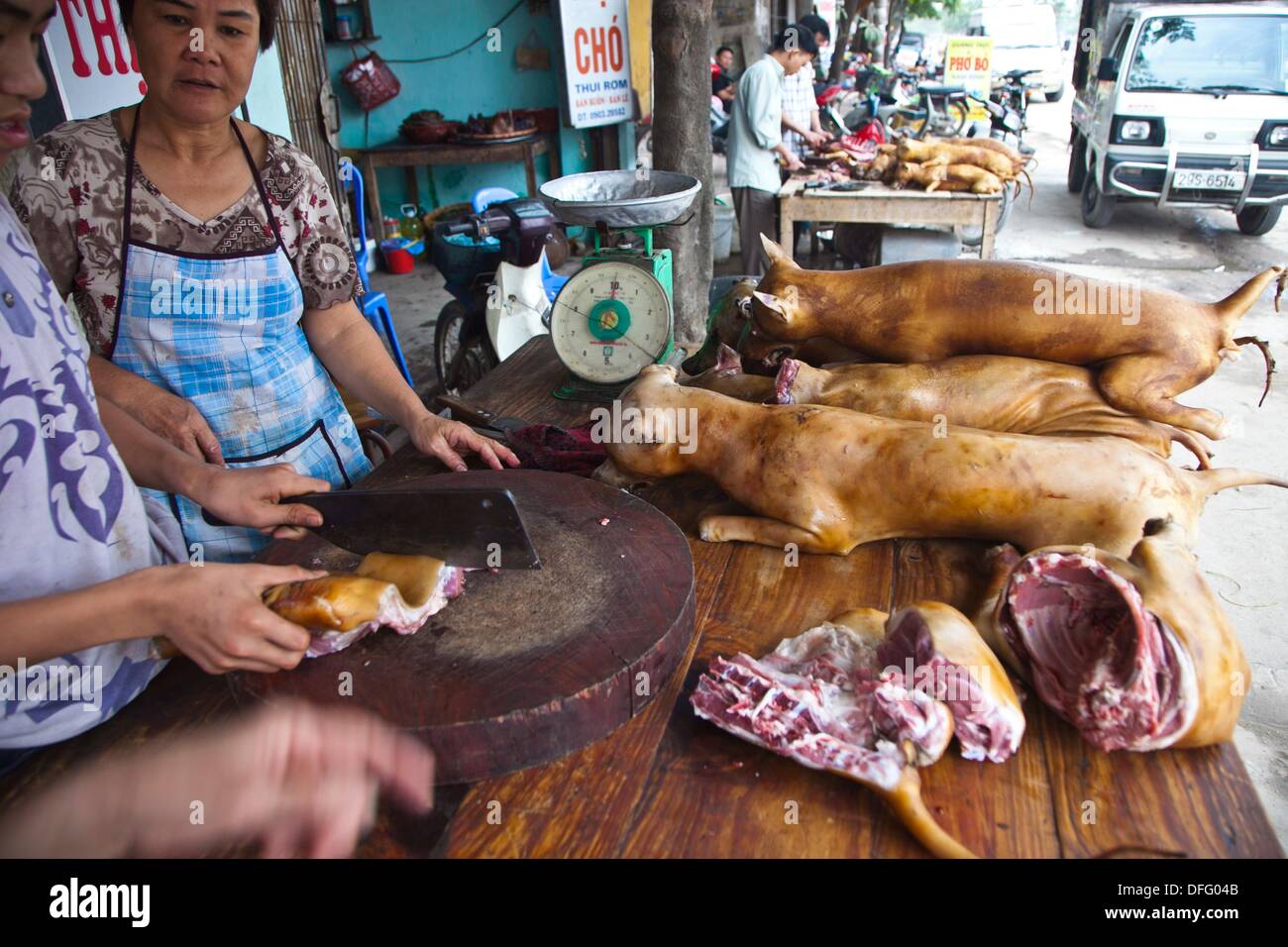 Dog meat sale. Hanoi. Vietnam Stock Photo - Alamy