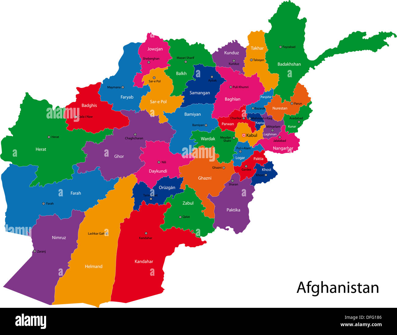 Afghanistan map Stock Photo