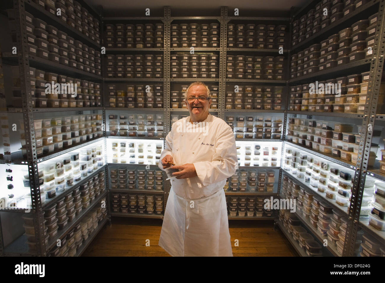 Chef Juan Maria Arzak In His Cooking Laboratory Pantry With Seeds