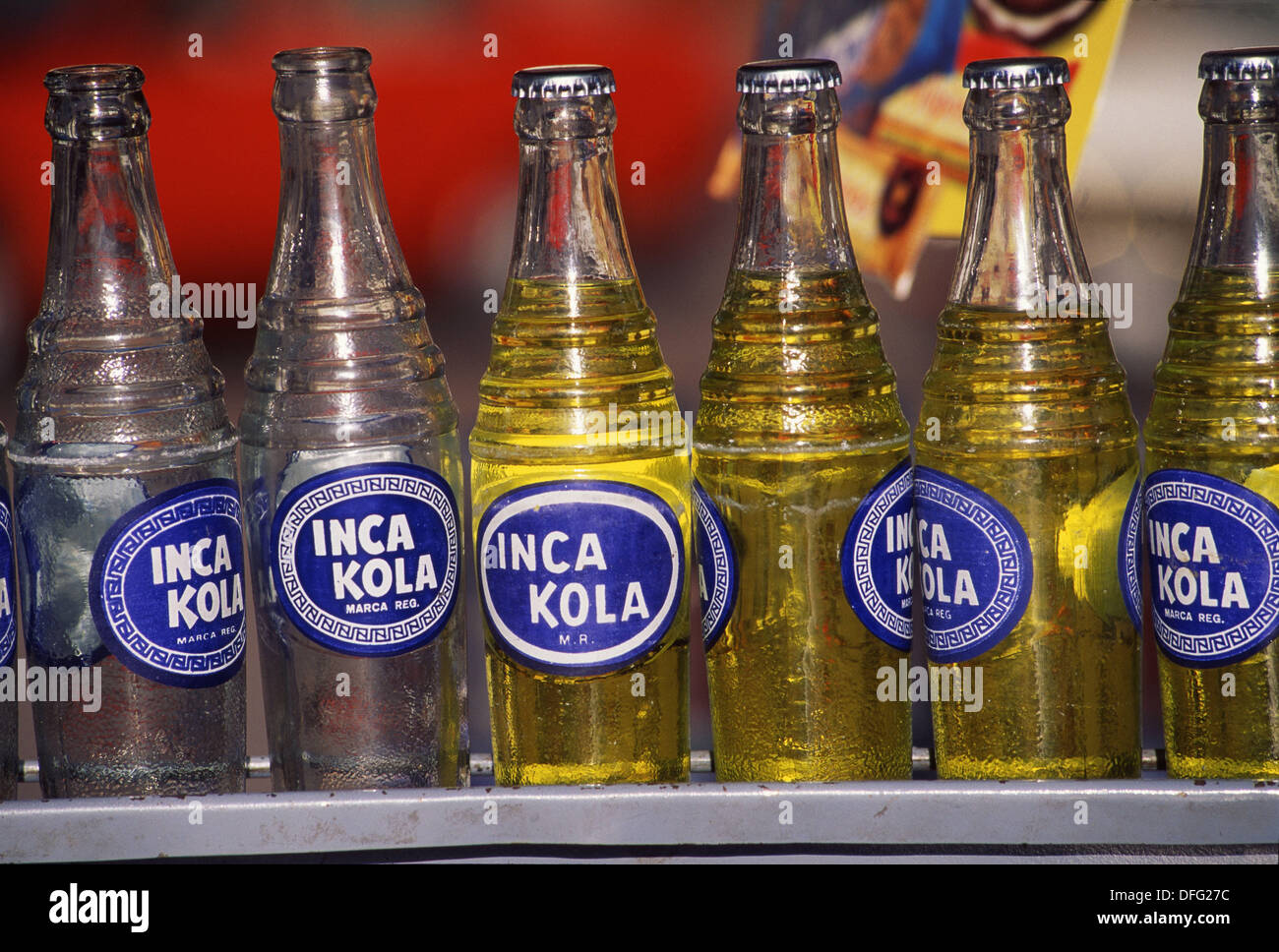 Inca Kola bottles, Cusco, Peru Stock Photo Alamy