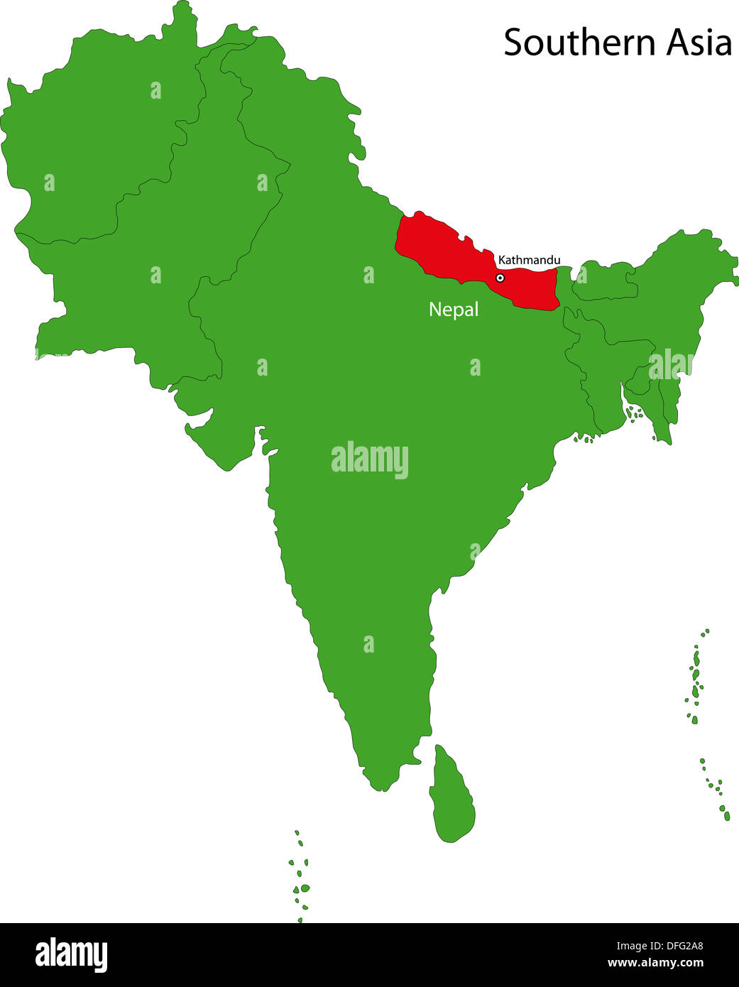 Nepal map Stock Photo