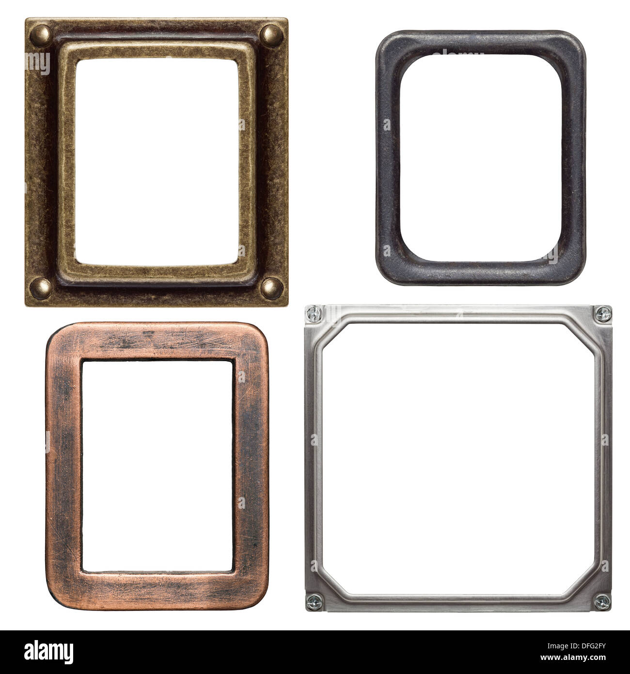 Empty metal frames, isolated on white Stock Photo - Alamy